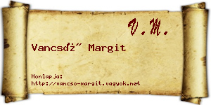 Vancsó Margit névjegykártya