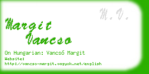 margit vancso business card